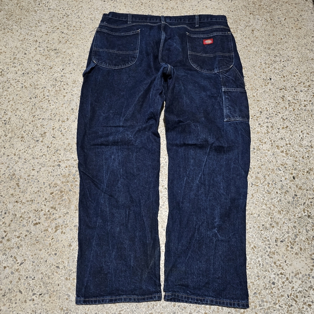 Dickies Mens Carpenter Denim Jeans 42x32 Work Utility Workwear Blue Bottoms